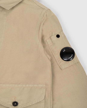 C.P. Company Дитяча бежева куртка в стилі сорочки з льоном CUA006LZC011014