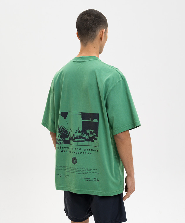 Stone Island Зеленая футболка с принтом логотипа L1S152100002S0364 изображение 4