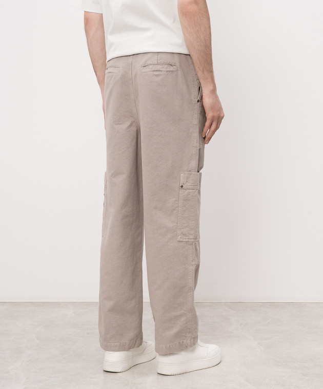Off-White Серые брюки-карго с вышивкой логотипа 44XCF04ES26F001 изображение 4