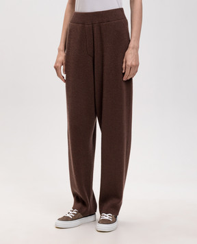 Brunello Cucinelli Коричневые спортивные брюки с кашемиром с люрексом M1E224779P