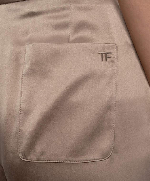 Tom Ford Бежеві штани із шовку PAW704FAX1720 зображення 4