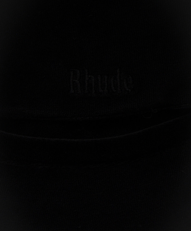 Rhude Чорні оксамитові спортивні штани RHFW26TP01355 зображення 5