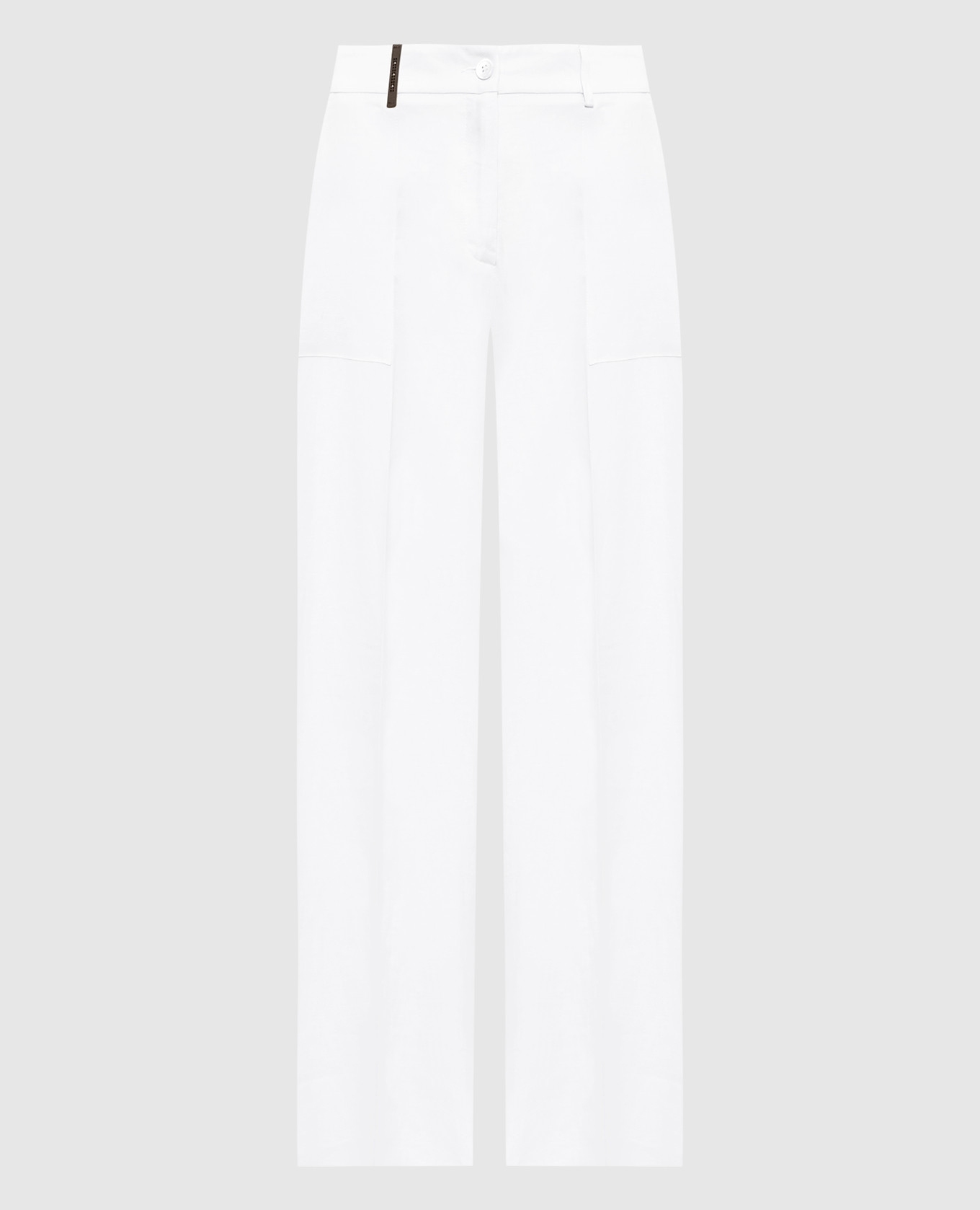 Белые брюки из льна