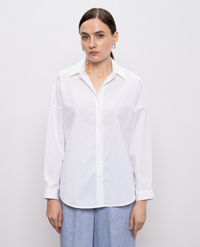 Peserico Біла сорочка з ланцюжком моніль S0651601979