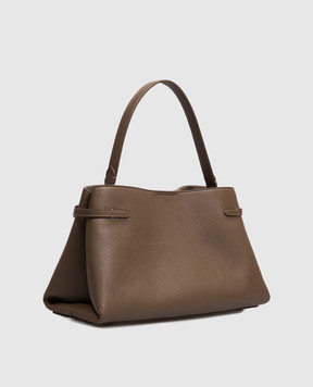 Brunello Cucinelli Коричневая кожаная сумка с тиснением логотипа MBDKB2820