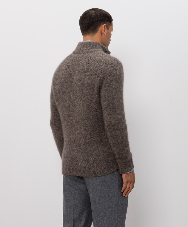 Brunello Cucinelli Коричневый кардиган из кашемира и шелка MET302116 изображение 4