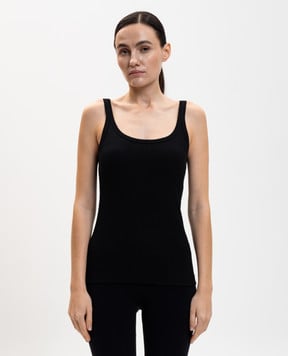 Dolce&Gabbana Чорний топ в рубчик F8U09TFU7AV