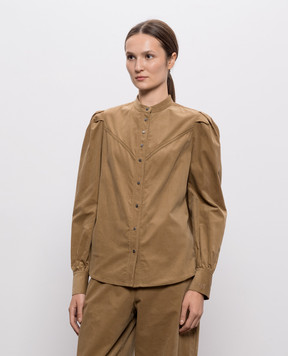 Twinset Коричнева оксамитова сорочка 262AQ2040