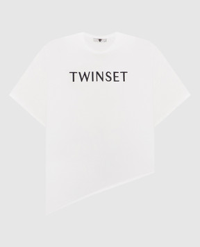 Twinset Біла футболка з вишивкою логотипа 262LI2HLL