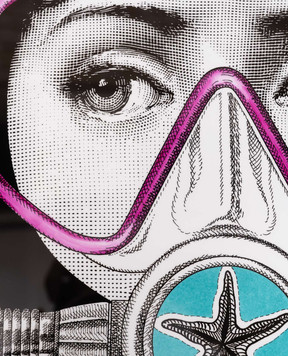 Fornasetti Чорний піднос Silviasub C26Y602