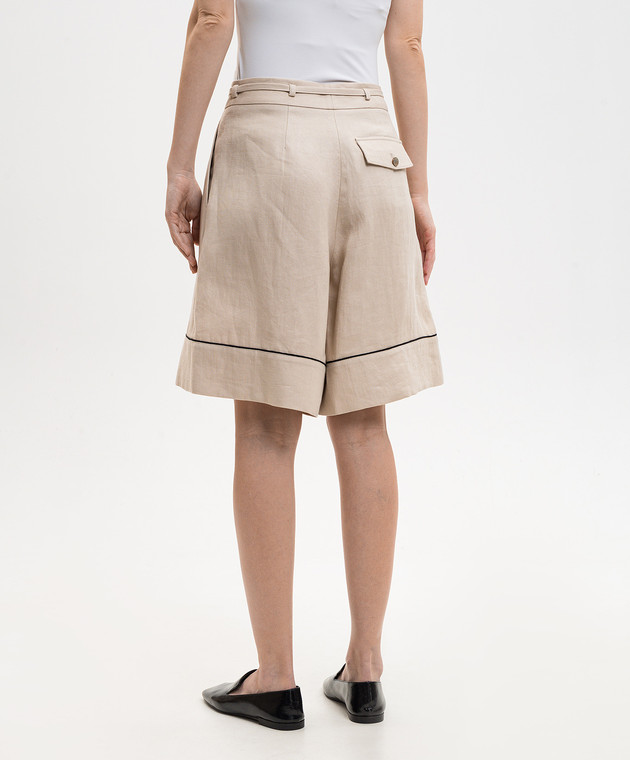 Agnona Бежеві бермуди з льону T81102YU3034 зображення 4