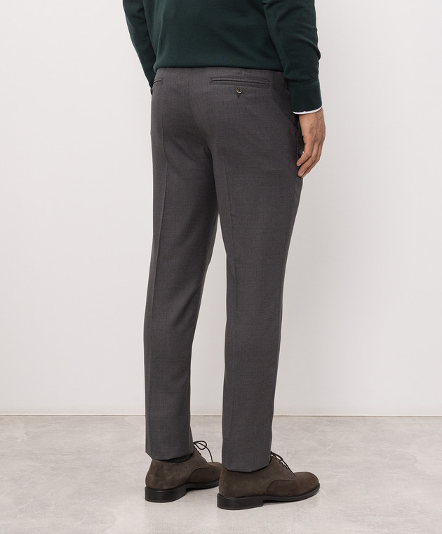 ISAIA Серые брюки из шерсти PNC053P9010 изображение 4