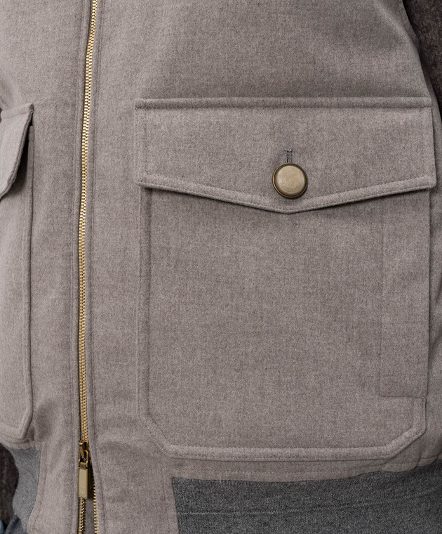 Brunello Cucinelli Сірий пуховий жилет з вовни MM4701624 зображення 5