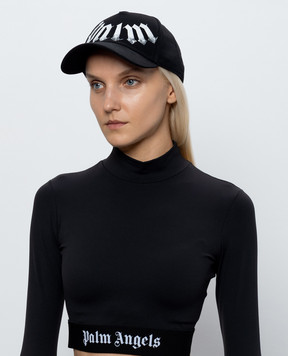 Palm Angels Чорна кепка з принтом логотипа PAMLB001FB008w