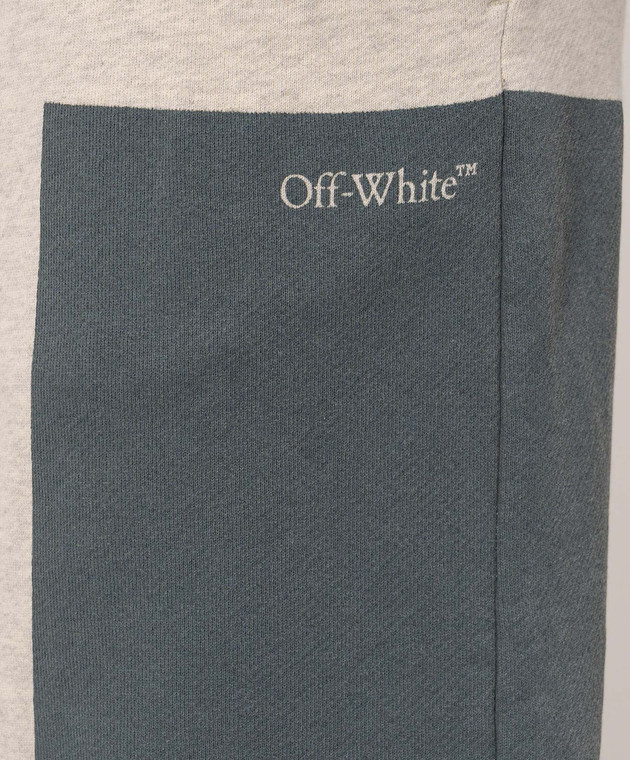 Off-White Серые спортивные меланжевые штаны 44MCJ03QF26F001060 изображение 5