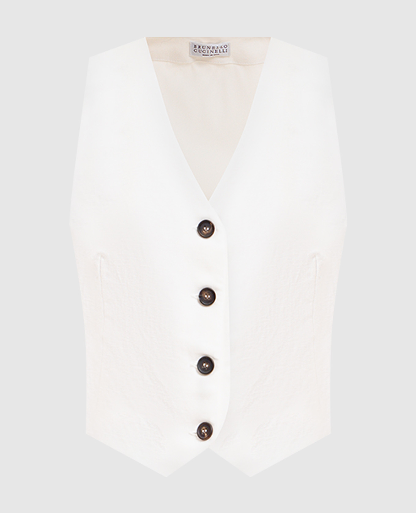 Белый жилет с льном