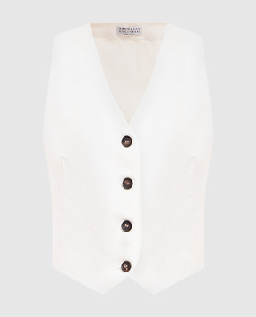 Brunello Cucinelli Білий жилет з льоном MH126HG706