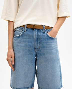 Ami Paris Коричневый замшевый ремень с эмблемой UBL209AL0190