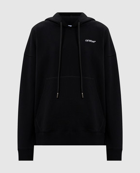 Off-White Чорне худі з принтом логотипа 2BB06DS26FLE001