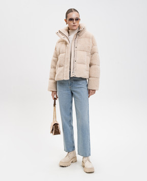 Max Mara Weekend Бежевая пуховая куртка ALFREDO с шерстью ALFREDO