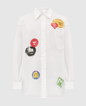 Maison Margiela MM6 Біла сорочка з принтом SH0DT0060M36013