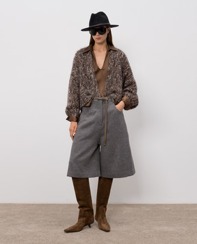 Brunello Cucinelli Коричневый кардиган с шерстью MLC350716P