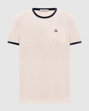 Moncler Бежева футболка з нашивкою логотипа L10938C0001989AUO