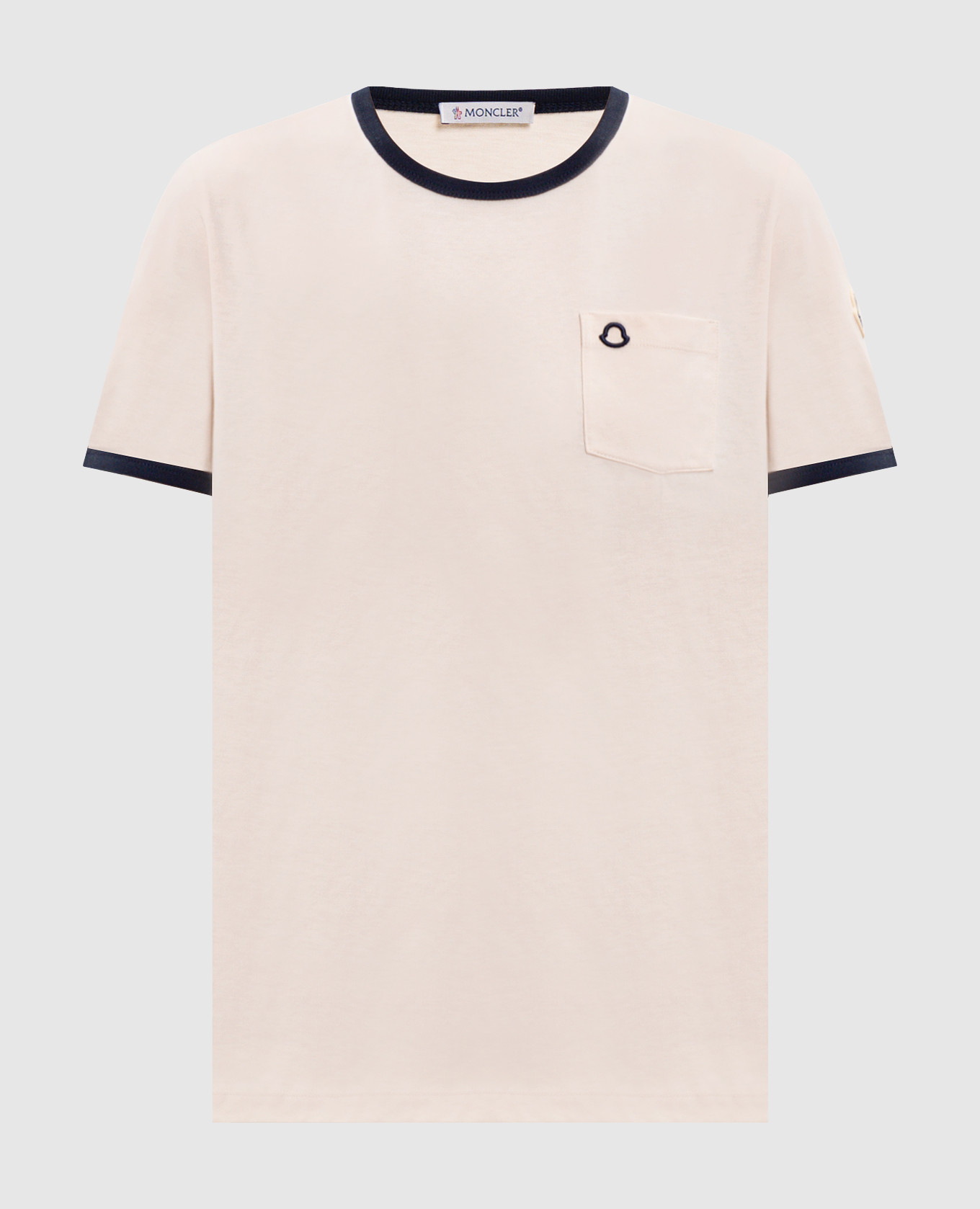 

Бежевая футболка с нашивкой логотипа, Бежевый, Футболки