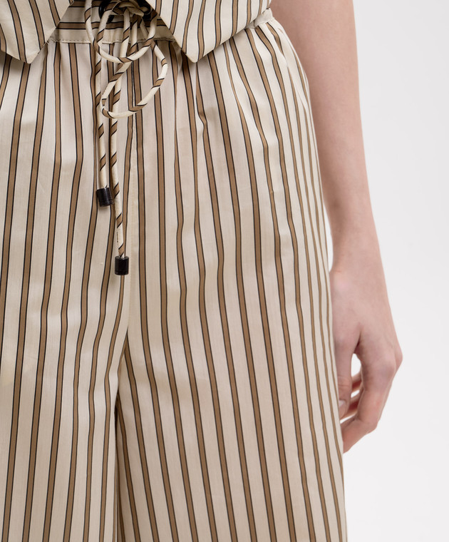 Max Mara Бежеві штани ORDINE в смужку MXMORDINE зображення 5