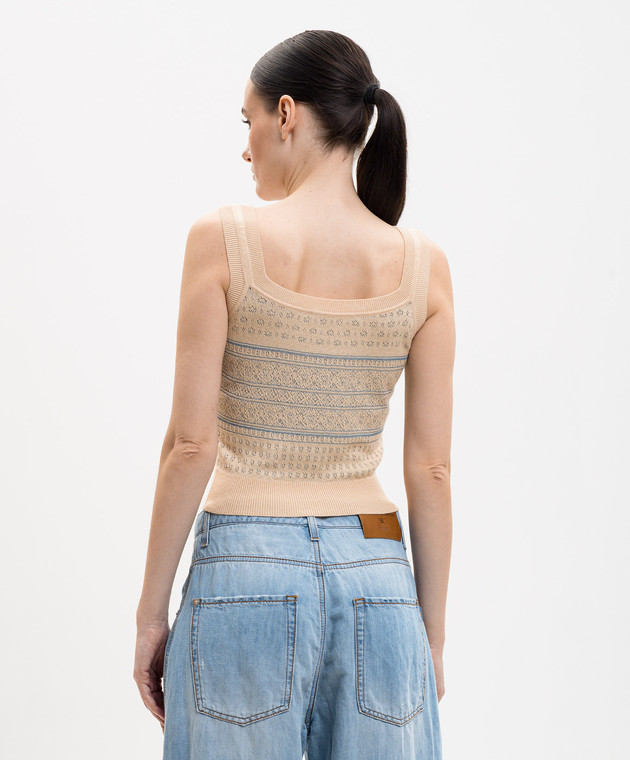 Ermanno Scervino Бежевый топ с шелком D485L761LWK изображение 4