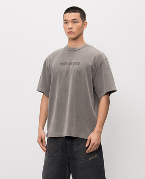 Axel Arigato Сіра футболка DISTORT з принтом A3118002