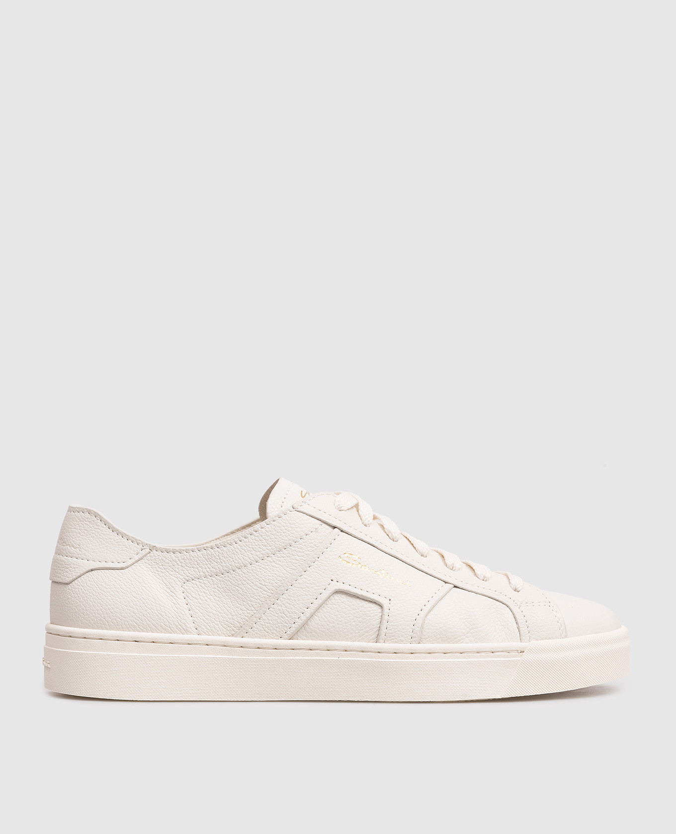 

Белые кожаные кеды с логотипом, Белый, Кеды