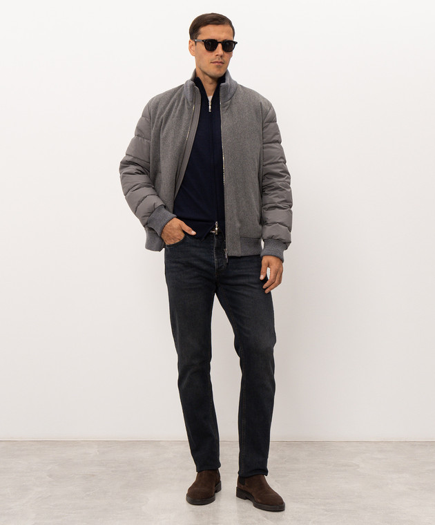 Doriani Cashmere Синій кардиган з вовни, шовку та кашеміру 18033Z79 зображення 2