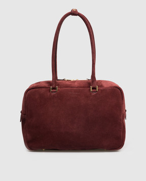Christian Villa Бордовая замшевая сумка с логотипом 06236TE