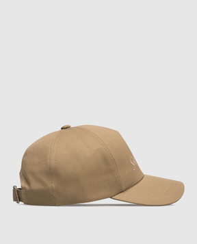 Saint Laurent Бежевая кепка с льном с логотипом 7780633YP19