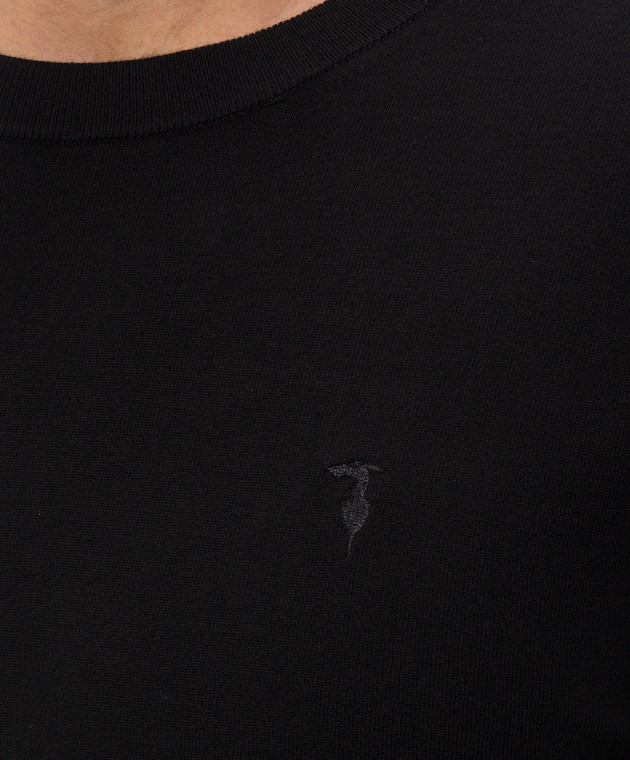 Trussardi Черный джемпер с вышивкой эмблемы M0168000077NMK601K01 изображение 5