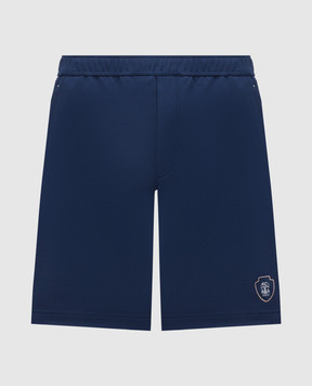 Brunello Cucinelli Синие шорты с принтом эмблемы ML8243390T