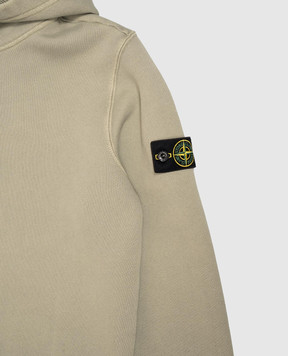 Stone Island Дитяче худі кольору хакі з патчем логотипа L2S166100008S04251012