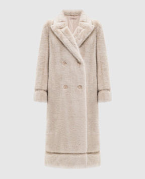 Twinset Бежевое двубортное пальто 252TT2152