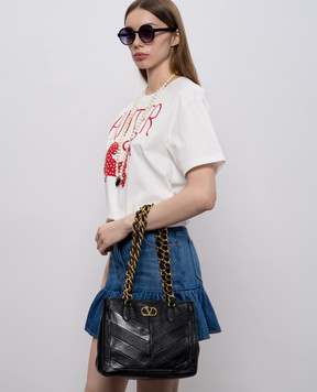 Valentino Чорна шкіряна сумка-тоут Laseine 8W2B0T13PSN