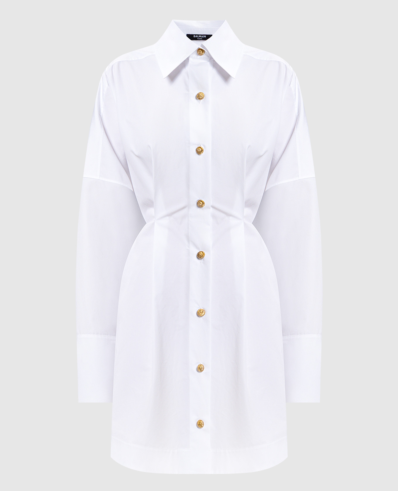 

Белое платье-рубашка из хлопка, Белый, Повседневные платья