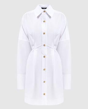 Balmain Біла сукня-сорочка з бавовни GF1R9412CB09