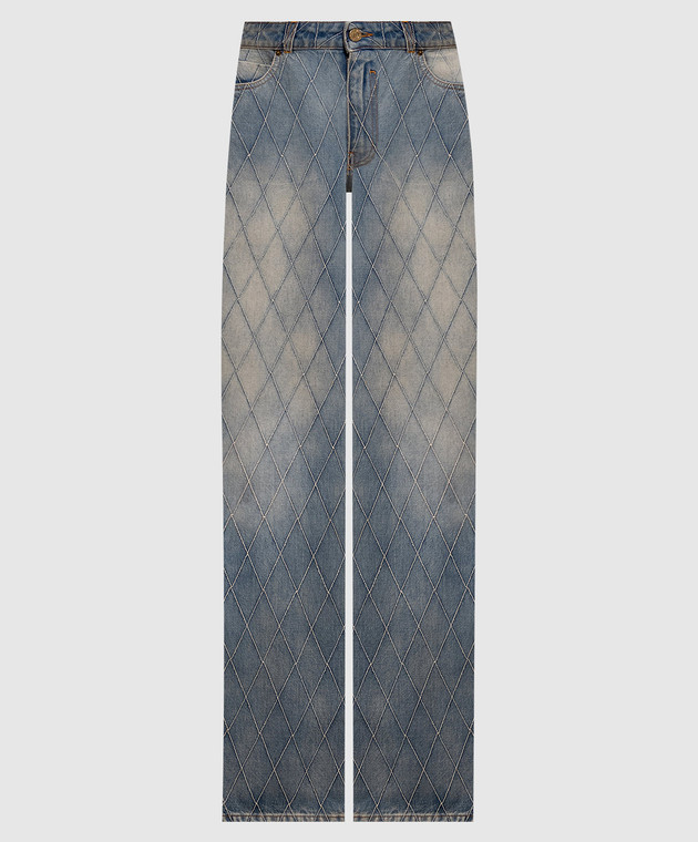 Balmain Голубые джинсы с эффектом потертости HF1MI052DF79