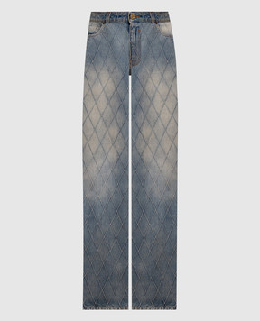Balmain Голубые джинсы с эффектом потертости HF1MI052DF79