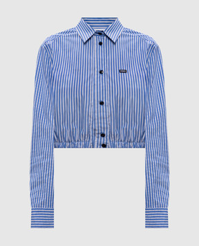 Vetements Синяя укороченная рубашка в полоску WE76SH383NS