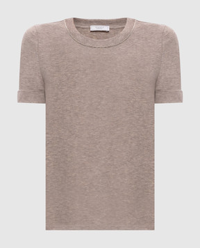 Peserico Бежевая футболка с люрексом A06840J002351