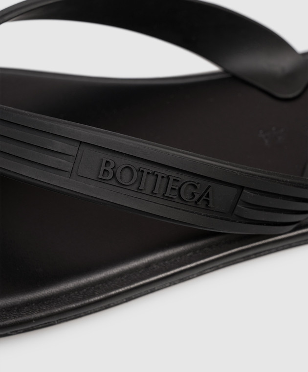 Bottega Veneta Черные шлепанцы Sampieri 867559V00P5 изображение 5