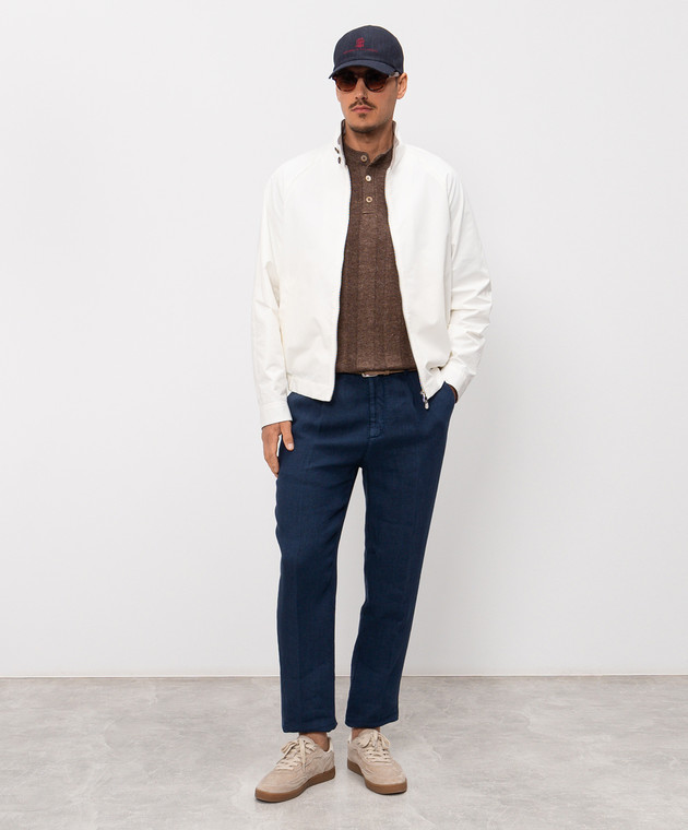 Brunello Cucinelli Синие брюки из льна M243DE1450 изображение 2