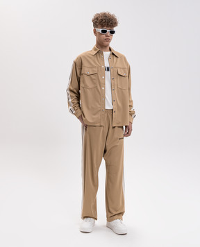 Palm Angels Бежевые спортивные штаны PAMCJ005FB001