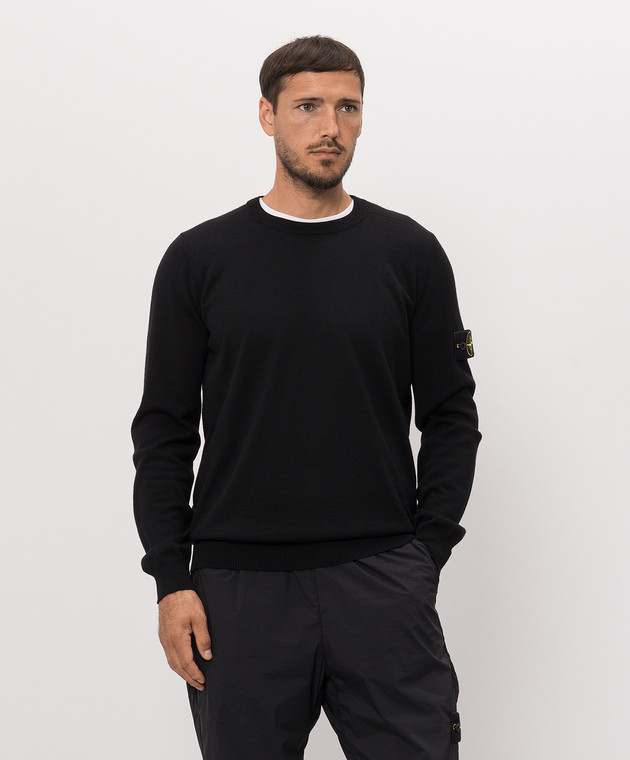 Stone Island Чорний джемпер з вовни L2S155100071S00C4 зображення 3